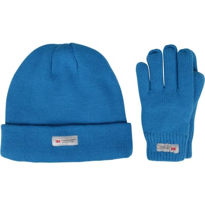 Mountain Warehouse Set kinder-/kids Thinsulate fleece muts & handschoenen (Helder Blauw)