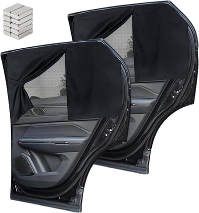 Zonnescherm voor Auto's - Opvouwbaar Magnetisch Zonnescherm met UV- en Warmtebescherming voor Kinderen - Set van 2 voor 99% van de Auto Zijruiten