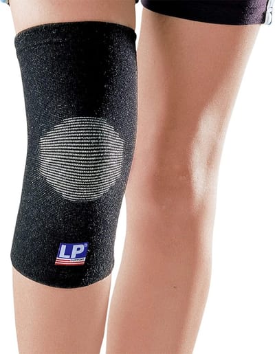 LP Support Bamboe Kniebrace 988 - Geschikt voor Dames & Heren - Artrose - Zwart - Maat S