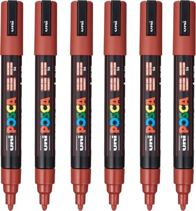 Posca Stiften PC-5M Medium Tip - verfstiften - Robijnrood - 6 stuks