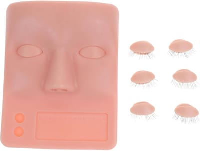Oefenpop Hoofd - Make-up Model - Wimper Training - Realistisch Siliconen - 15.5 cm - Lichtgeel