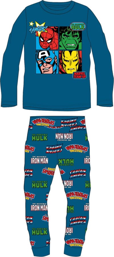 Marvel Spider-man/Hulk/Iron-man/Captian America Pyjama Katoen Blauw Maat 134