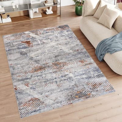 Tapiso Feyruz Vloerkleed Grijs Bruin Slaapkamer Woonkamer Tapijt Maat- 80x150