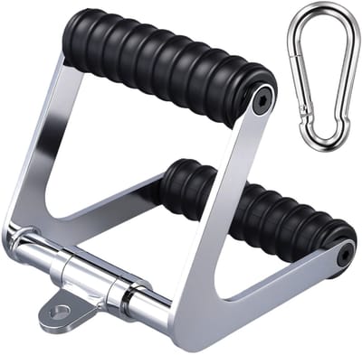 Dailygoods- Roeigreep Antislip - T-Bar Handvat - Dubbele D Greep - Staal/TPE - 14 x 14 x 17 cm - Ergonomisch Ontwerp - Trekgreep