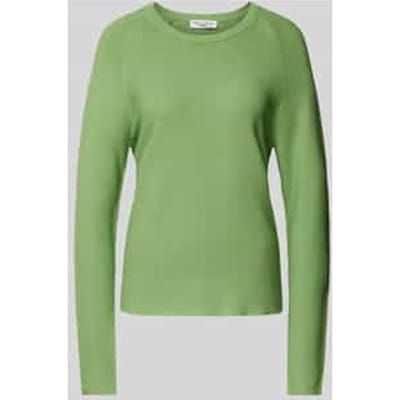 Gebreide pullover met geribde ronde hals