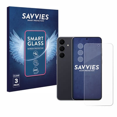 3 Stuks Savvies Screenprotector - geschikt voor Samsung Galaxy S25 FE Enterprise Edition (Voor+Camera) - beschermfolie glas transparant