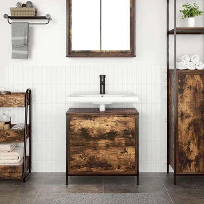 vidaXL - Badkamerkast - met - lades - 60x34,5x60 - cm - gerookt - eikenkleurig