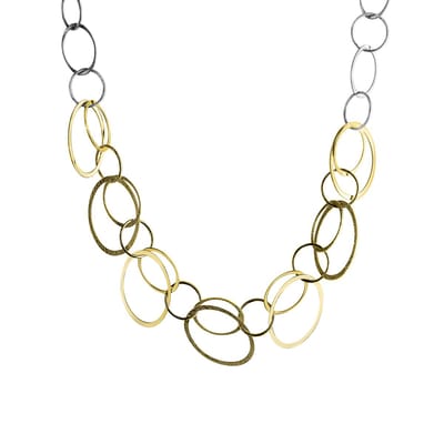 Celesta Silber Halskette Silber 925 zweifarbig glanz / diamantiert 45cm lang