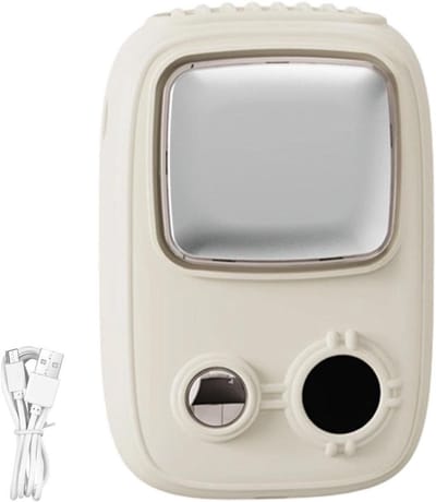 Draagbare Nekventilator - Persoonlijke Airco - Koel Comfort - Dubbele Koude Lucht - 5x9x5 cm - Crèmekleurig