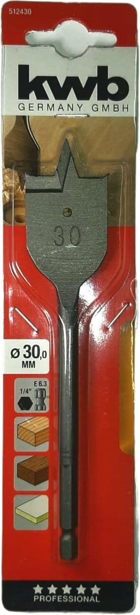 KWB - Speedboor - Lepelboor - met voorsnij punten - 30mm Profi
