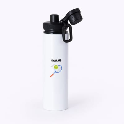 Hacebo® - Tennis met eigen naam waterfles met draaidop zwart - Tennis - Tennisser - Sport - water fles - 850ML