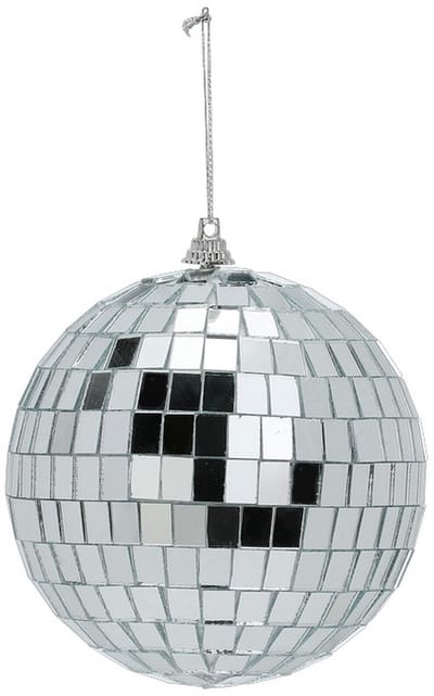 Inge Christmas Decor Disco kerstbal - zilver - D11 cm - glas/foam - discobal/discobol - kerstversiering