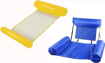 Opblaasbare Drijfstoel &  WaterHangmat - Willekeurige Kleuren Geleverd - Drijvende WaterStoel LoungeStoel Zwembad Ligbed Luchtbed - Floating Bed - Beach Float - Float LoungeStoel - Drijvende Water Ligstoel - Opblaasbaar