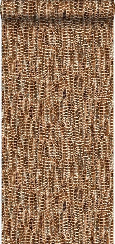 Origin Wallcoverings behang veren roest bruin - 53 cm x 10.05 m - 347395