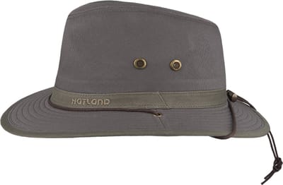 Hatland - Campwood - Katoenen fedora hoed - Antraciet - Maat S - Unisex
