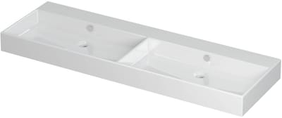 INK Unlimited Wastafel Porselein Dubbel Zonder Kraangat - 1400x450x110 mm - Glans Wit