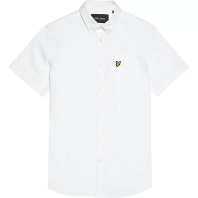 Lyle & Scott Oxford-Shirt Met Korte Mouwen, Wit