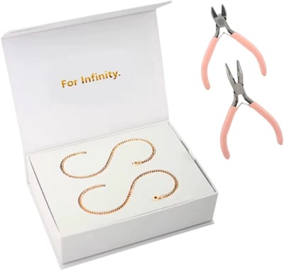 Eeuwige Armband voor Koppels – Eeuwige Liefdesarmband Infinite Bracelet (Goud & Goud) | Kit voor het Maken van Armbanden | Sieraden voor Hem & Haar | Romantisch Valentijnsdagcadeau