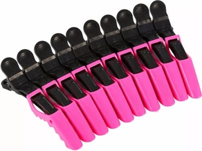 12 Stuks Krokodillen Haarklem roze/zwart | Kapper haar tools haarclips dik haaraccessoires | Kapsalon Stijl Partitie Speciale clip Haargereedschap