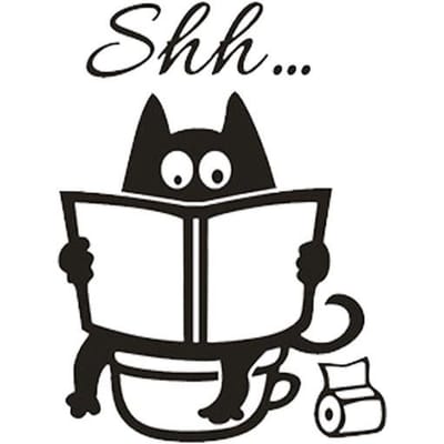 Grappige Shh Cat toiletbril sticker toilet ingang teken sticker persoonlijkheid badkamer muur sticker