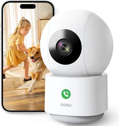 2K WiFi-bewakingscamera voor binnen - Baby- en huisdierenbewaking met bewegingstracking en 360° zicht