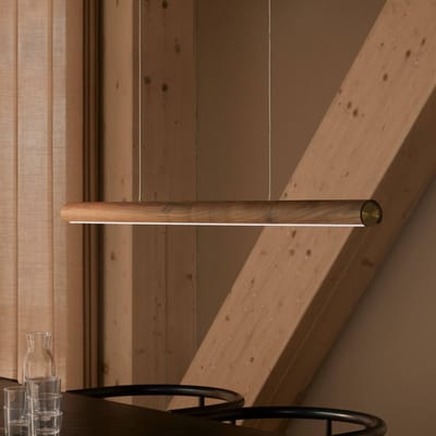 DFTP by Nordlux LED hanglamp Akeno, hout, metaal, dimbaar, 3.000 K