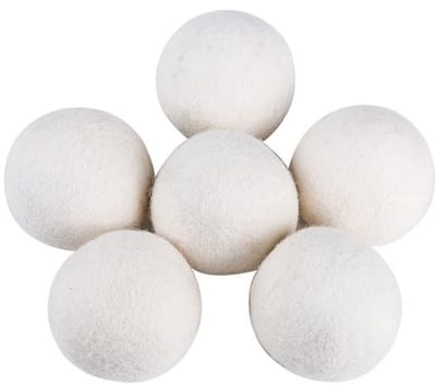 Dailygoody - Drogerballen - Vilten ballen - Herbruikbaar - Wit - Natuurlijke woldrogerballen - Geschikt voor was en droger - 8 cm