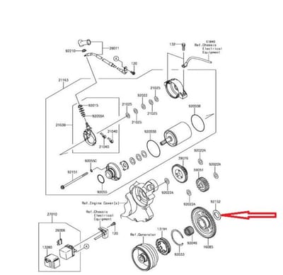 originele starter vrijloop clips voor kawasaki 450 klx 920333731 nieuw