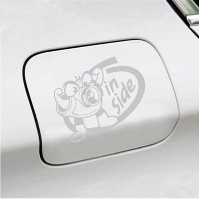 Bumpersticker - Turbo Inside - 12 X 15 - Licht Grijs
