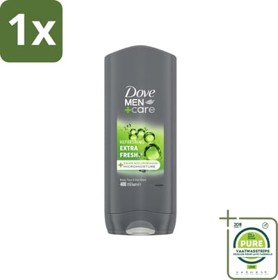 1 x Dove Douchegel Men+ Care Extra Fresh 400 ml - Douchegel - Mannelijke Geur - Reiniging - Huidverzorging - Frisse Geur