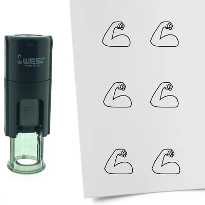 CombiCraft Stempel Spierbal rollen 10mm rond - zwarte inkt