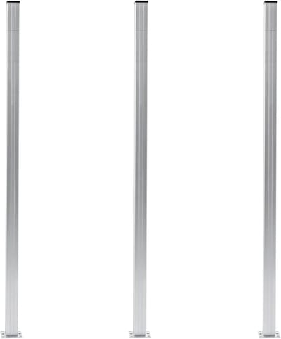 Hekpalen Aluminium - Tuinpalen Omheining - Tuin Afscheiden - Weerbestendig Materiaal - 185 cm Hoog - Zilverkleurig