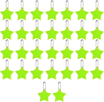 30 stuks stervormige reflectorhangers voor schooltassen, rugzakken en veiligheid bij wandelen en fietsen