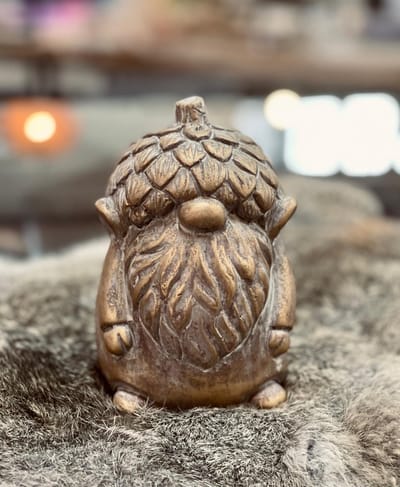 Stenen Gnoom Paulus 19cm Goud |Kerst| Cadeauartikel|Kerstmis|Goud