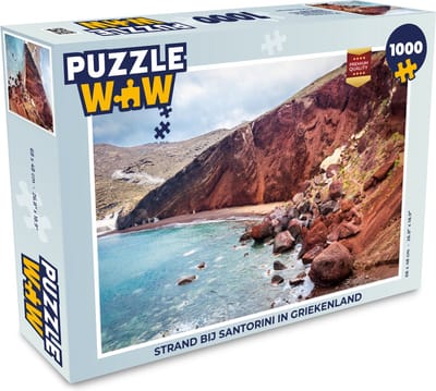 Puzzel Strand bij Santorini in Griekenland - Legpuzzel - Puzzel 1000 stukjes volwassenen