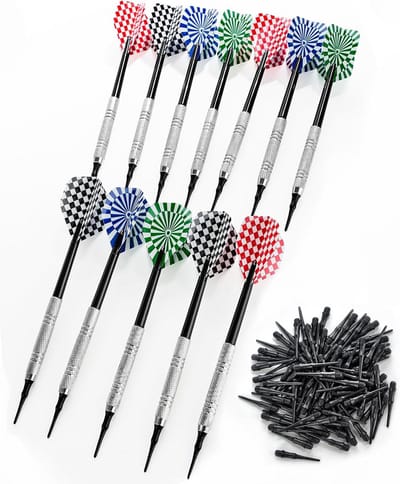 Set van 12 Kleurrijke Softdartpijlen met Kunststof Punten voor Volwassenen