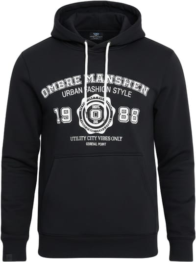 OMBRE Sweater - Regular Fit - Katoen - Lange Mouw Zwart S