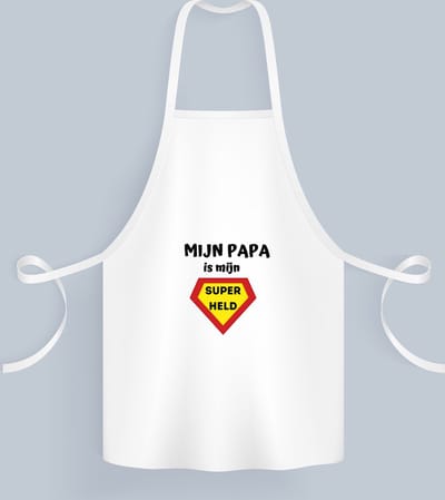 Akyol - mijn papa is mijn superheld Keukenschort - Vader - super papa - vader cadeautjes - vaderdag - verjaardag - geschenk - kado - 82 bij 71 cm