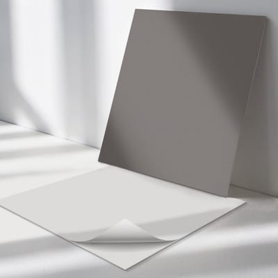Wallfluent Vinyl Tegels - Kleur Grijs Zelfklevende PVC Tegels - 30 cm x 30 cm - Uniform Vinyl Tegels - Verpakking van 9 stuks - Vierkant PVC Tegels - Patroon Plaktegels - Vinyl Vloer Tegels - Plaktegels Keuken en Badkamer
