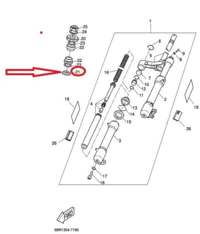 Cuvette inf roulement direction pour scooter MBK 50 Nitro 4SB-F3414 Neuf