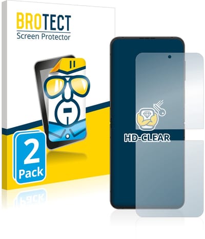 BROTECT - Screenprotector voor Samsung Galaxy Z Flip 4 - Folie Beschermfolie transparant 2 Stuks