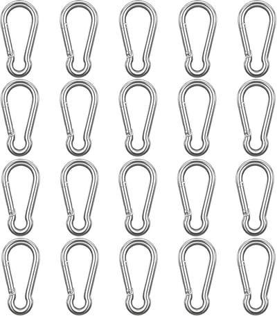 20 stuks en 50 stuks karabijnhaken, 40 x 4 mm, kleine aluminium karabijnhaken, sleutelhanger, karabijnhaak, aansluiting voor rugzak, riem, tent, camping, reizen