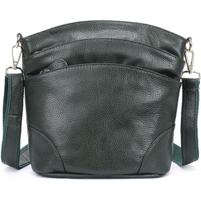 Brand Design Luxe Dames Emmer Messenger Bag Echt Leer Enkele Schoudertas Grote Capaciteit Vrouwelijke Effen Kleur Handtas 19.5CM*9.5CM*21CM groen