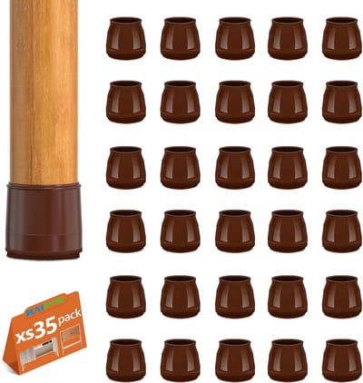 35 Stuks Potenbeschermers voor Stoelen en Tafels, Rechthoekige Siliconen Voetdoppen met Vilt