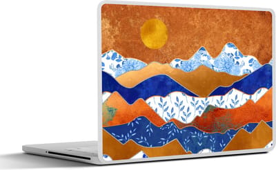 Laptop sticker - 11.6 inch - Delfts Blauw - Goud - Patronen - 30x21cm - Laptopstickers - Laptop skin - Cover