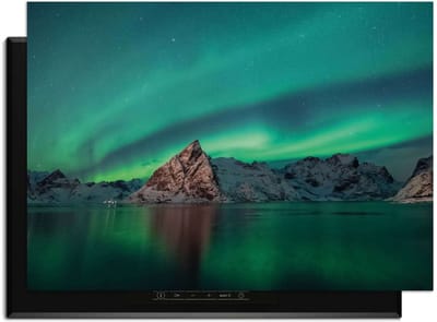 KitchenArt - Arctic Aurora – Inductie Beschermer - 83x51.5 cm - Kookplaat Beschermer - Luxe Afdekplaat Inductieplaat - Anti-slip & Oprolbaar - Beschermmat Inductiekookplaat