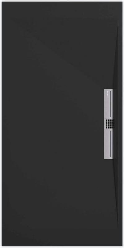 Sanifun douchebak Stone Side Black Smooth 900 x 700 S
