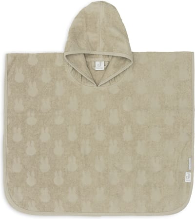 Jollein x Nijntje - Badponcho Baby Badstof - Badcape Kind met Capuchon - Miffy Jacquard - Olive Green
