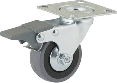 Wurth - Machinezwenkwiel m. draaibare plaat + vergrend.rem - Wiel met draaibare plaat en vastzetrem x 4 st - 35 kg