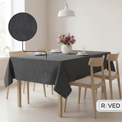 Raved Tafelzeil 140x140 cm - Grijs Linnenlook - Katoen - Afwasbaar
